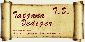 Tatjana Dedijer vizit kartica